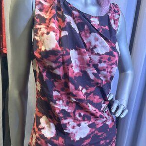 ✨ Halogen Sleeveless Silk Top - Pink Multicolor - S